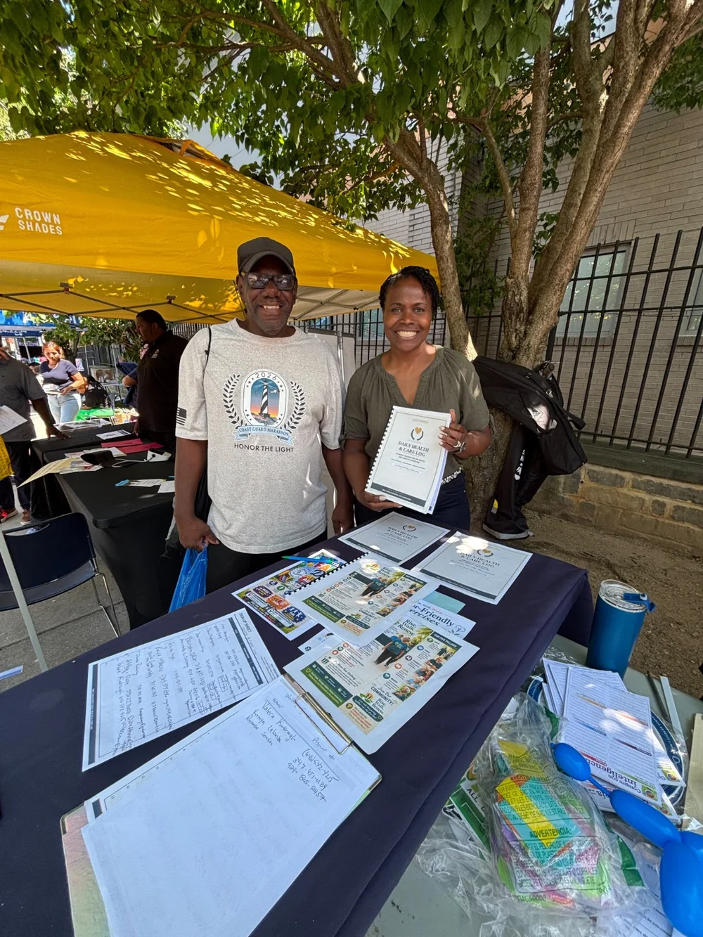 Sherma shares wellness and caregiver resources at a community health fair